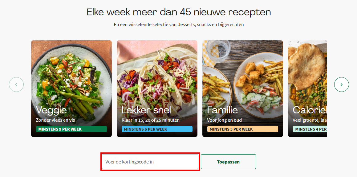 HelloFresh kortingscode gebruiken